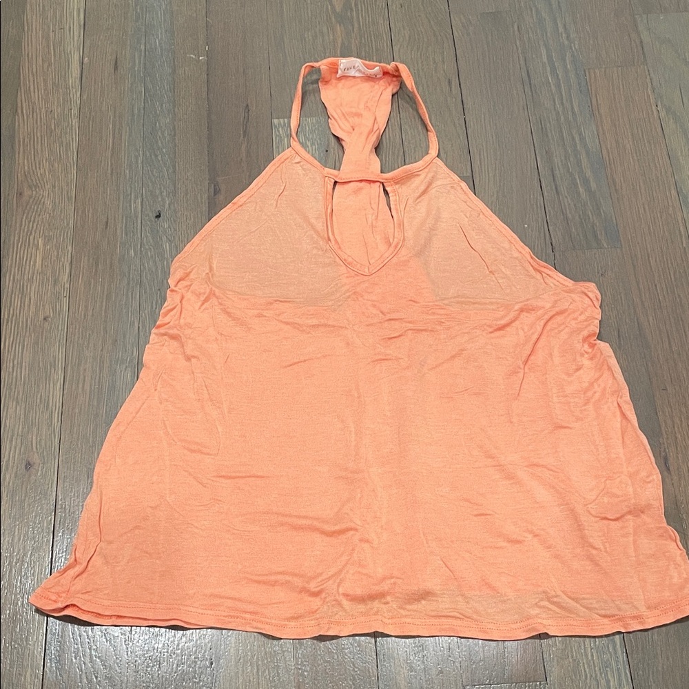 Full Tilt Peach Halter Top